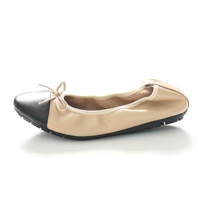 China Customized Lightweight Round Toe Soft Sole Comfy Ballerina Women Ballet Flat Shoes Folding Shoe for sale