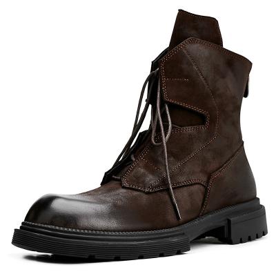 China Functional Boots Men's Deodorization Mid-tube Deodorization Mens Martin Motorcycle High Top Leather Boot for sale