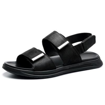 China Lightweight Top Grade Whip Beach Leather Sandals Slip On Slide Sandals for sale