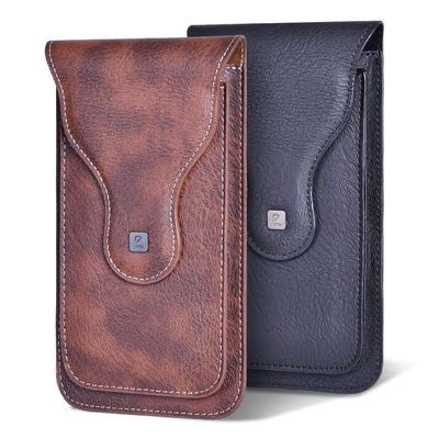 China Anti-theft PU Leather Wallet Vintage Cell Phone Waist Bag Men Multifunctional Wallet Organizer for sale