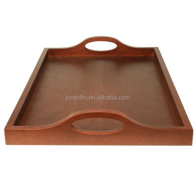 China Sustainable Antique Wooden Beer Tray With Handles / Wooden Cutlery Tray for sale