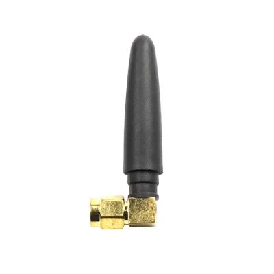 China PVC 2.4ghz 2.0 DBI Right Angle Truncated Wifi Antenna 5cm SMA WiFi Rubber Antenna for sale