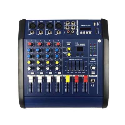 China 4 Signal/Microphone Input Mono Professional Audio Mixer SC-MX402D with USB DJ Console MP3 Jack 4 Channel Sound Mixing Karaoke with Amplifier for sale