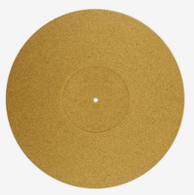 China Cork Cork/rubber turntable record player mat with 0.5mm record label indentation in center for sale