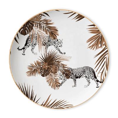 China Sustainable Hot Selling Natural Ceramic Round Under Plate Restaurant Porcelain Animal Feeder Dishes And Dishes Wedding for sale