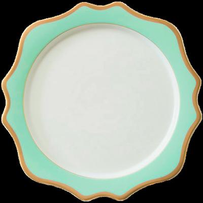 China Viable Wholesale Sunflower Dishes Set Dinner Plate Wedding Decoration Porcelain Charger Ceramic Green Dishes for sale