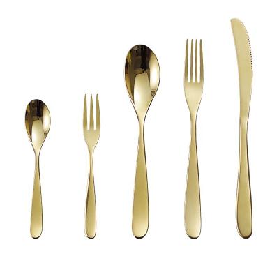 China Viable hot sale spoon fork set cutlery set luxury stainless steel gold and silver gold cutlery set stainless steel wedding for sale