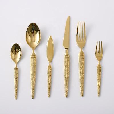 China Viable High Quality 24Pcs Hotel Wedding Gift Luxury Flatware Set Hotel Stainless Steel Cutlery Spoon Knife And Fork for sale