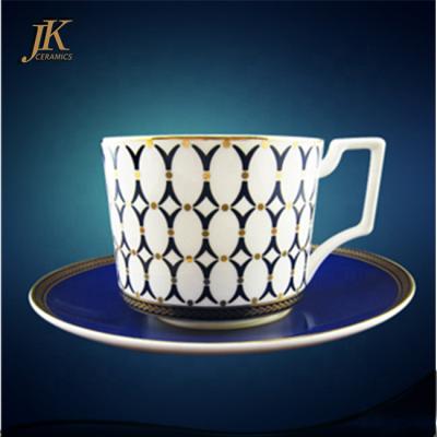 China Popular Stocked Tea Cup And Saucer Set , Ceramic Tea Cup And Saucer Set With Decorative Bowl for sale