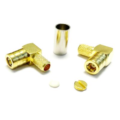 China 1PC New SMB RF Right Angle Female Connector Right Angle Crimp For RG58 RG142 Cable 90 Degree Goldplated NEW Wholesale for sale