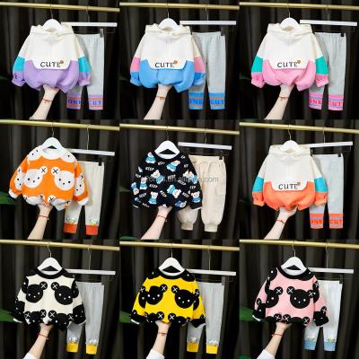 China 2023 New Autumn Winter Girls' Suit Breathable Tie Dyed Long Sleeve Hoodie Pants Girls' Suit Children's Suit for sale