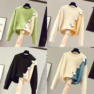 China Anti-wrinkle women's clothing autumn and winter hot sale cheap knitted oversized sweater wholesale women's sweater for sale