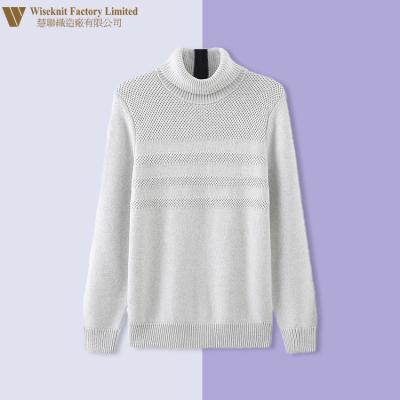 China anti-wrinkle korean trend knitted Gray Plus Size Fashion Solid men's turtle neck hooded wool for men's Crewneck sweatshirt sweaters for sale