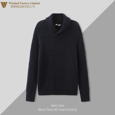 China Free Sample Anti-wrinkle Mens Sweater Knitwear Pullover Striped Sleeve College Jumper Intarsia Sweater for sale