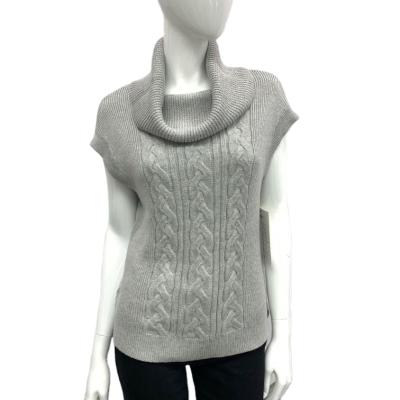 China Wholesale High Quality Anti-wrinkle Cable Knit Cowl Neck Sleeve Pullover Sweater For Ladies/Women/Girl for sale