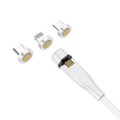 China Mobile Phone 3 in 1 Fast Charging Cable For IPhone Samsung Android USB Charging Cable Magnetic Data Cable for sale