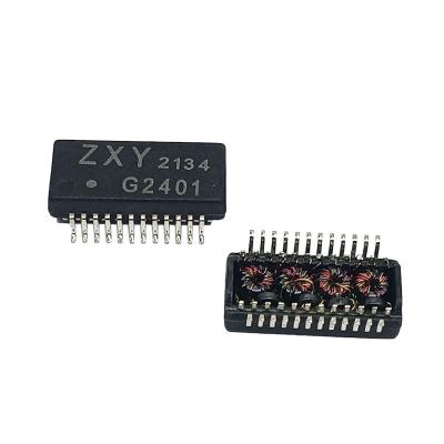 China 100/1000 Single Left Network AUDIO Lan Transformer BASE-T Low Profile ZXY2401 24PIN SMD Modules for sale