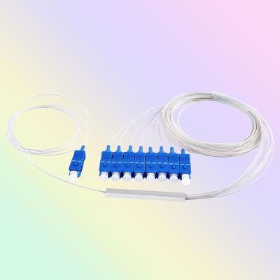 China Hot Selling Wholesale FTTH 1 8 Ports 1X8 Ports Fibra Mini 1 8 Optical Machine Bare Fiber PLC Optical Splitter for sale