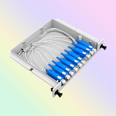 China PLC Splitter Cassette Type China Supplier 1*2 1X8 1X16 32Way 1X64 Box Cassette Mini Optic Plc Fiber Splitter for sale