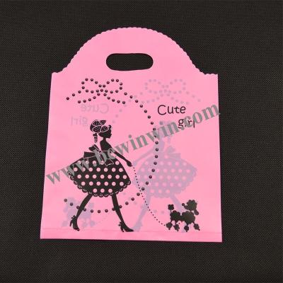 China Shopping Disposable Die Cut Biodegradable Plastic Bag Cheap for sale