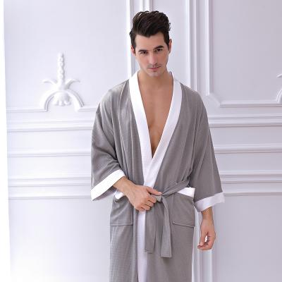 China 2021 New Design Autumn/Winter Waffle Cotton Home Hotel Bathrobe Breathable Warm Robe 4 Colors for sale