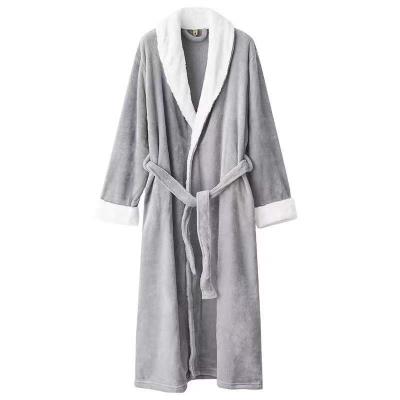 China Wholesale New Design Fabric Thermal 100% Polyester Thicken Couple Pajamas Flannel Bathrobe for sale