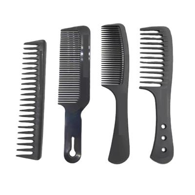 China Anti Static Black Carbon Tooth Comb Carbon Fiber Detangling Wide Comb Waterproof High Quality Styling Paddle Hair Comb Set for sale