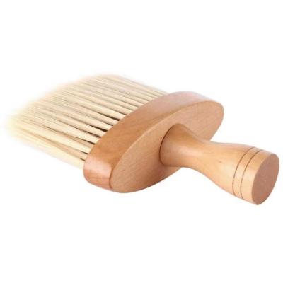 China Waterproof 100% Natural Wooden Soft Salon Hairdressers Soft Wood Hairdressing Brush Hair Sweeper Hair Sweep Neck Cloth Face Face Haircut Home Use Cleaning Brush for sale