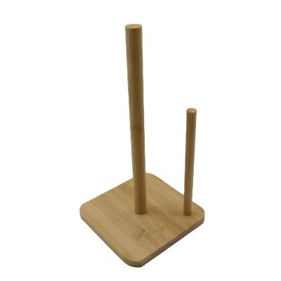 China Factory Direct Minimalist Bamboo Kitchen Paper Towel Holder Customized Logo Wooden Bamboo Kitchen Toilet Toilet Unpaper Towel Stand Holder for sale