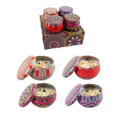 China Parties Scented 2.2 Oz 8 Pcs Soy Wax Fragrance Travel Tin Metal With Tin Candle Set for sale