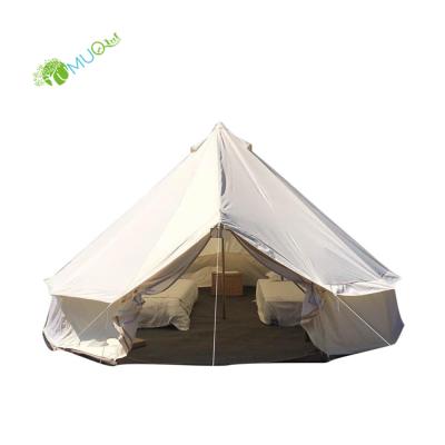 China Straight Tie Type YumuQ 4M Luxury Canvas Yurt Resort Tent Waterproof Glamping Bell Tent, for Outdoor Camping, Family Party, Hotel for sale