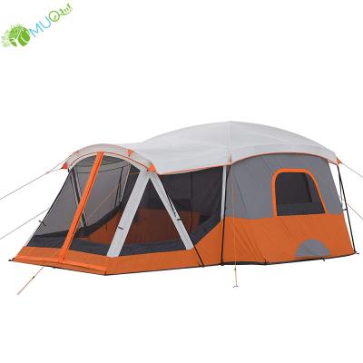 China Straight Tying Type YumuQ Waterproof Family Wall Cabin Tent With Screen Room, 10 Feet X12 For 10 Person Outdoor Backpacking, Camping Hike for sale