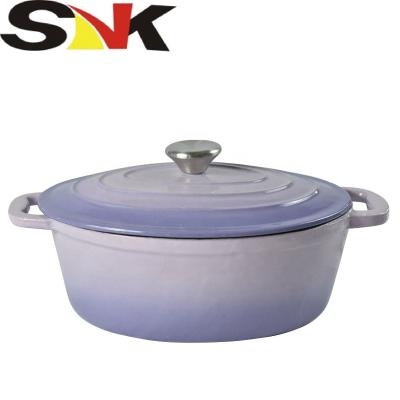 China Viable Oval Soup Pot Oval Casserole Pot Cast Iron Enamel Coating OEM Safety High Quality Material for sale