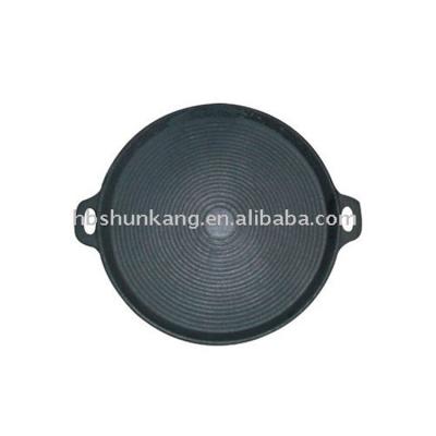 China High quality viable cast iron frying pan grill pan pizza pan with two handles for sale