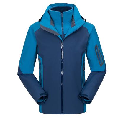 China YK Breathable Full Zipper Winter Men 3 In 1 Line Of Water Repellent Jacket With Inner Fleece Windproof Double Jacket for sale