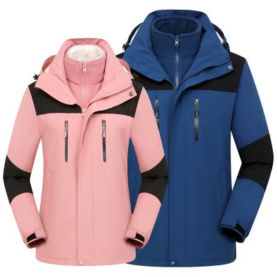 China Outdoor Winter Wear Breathable Waterproof 2 Layer Raincoat Mountain Skiing 3 In 1 Technical Jacket With Removable Fleece Jacket 2 Layers for sale