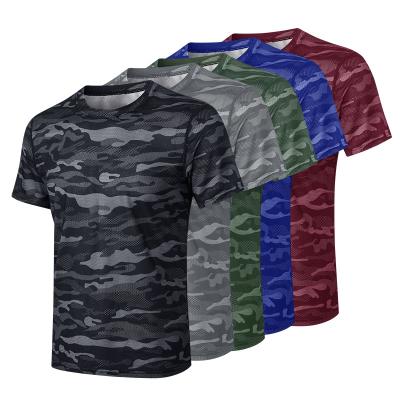 China High Quality Customized Breathable Gym Sport Training Camouflage T-Shirt For Men Fitness Tee Quick Dry Running Skinny Tops for sale