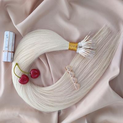 China Luxurious Russian Virgin Hair 100%virgin hair extension soft grade 12A elastic stick tape double tip for sale