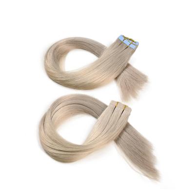 China No rejection. No tangling. Soft. Wholesale Shiny 100% Virgin Russian Remy Tape Hair Extensions Double Drawn Tape In Hair Extensions for sale