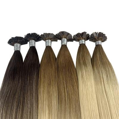 China 100% Silky Straight Wave Remy Full Russian Cuticle Human Hair Extensions Pre Bond Flat Tip In Hair Extensions for sale