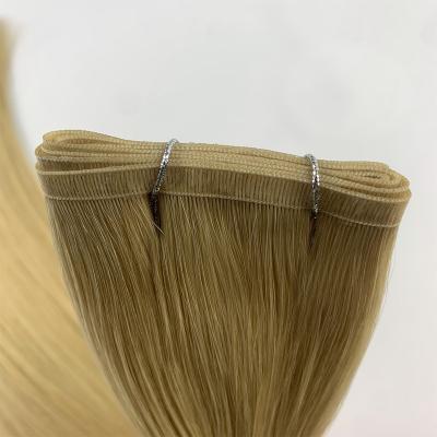 China Silky Straight Wave Russian Hair Cuticle Aligned Straight Pulled Remy Virgin Flat Weft Double Hair Extensions for sale