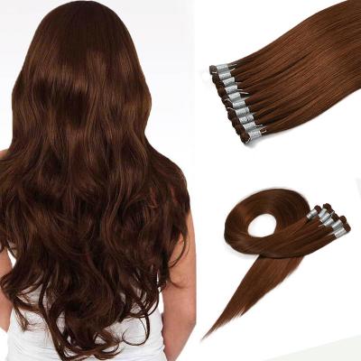 China High Quality Silk Straight Remy Cuticle Aligned Seamless Thin Hand Tied Hair Wefe Extension Wholesale for sale