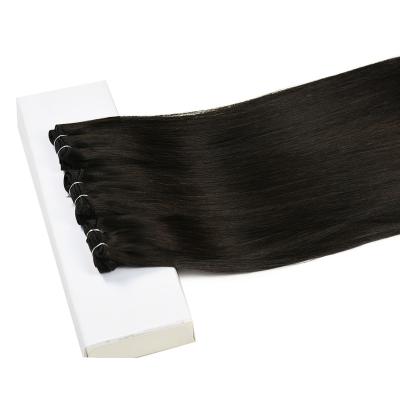 China 100% Hot Selling Silky Straight Wave Remy Hair Extensions Weft Hair Bundles Virgin Machine Hair Weft Extensions for sale