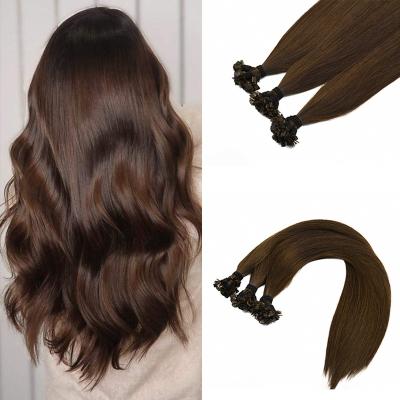 China Silky Straight Remy Virgin Double Drawn Silky Straight Natural Flat Keratin Flat Tip Hair Extension Factory Wholesale for sale