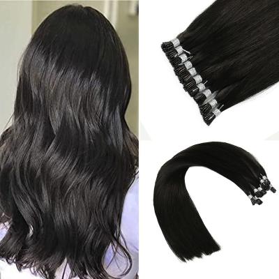 China Silky Straight Remy Hair Prebonded Stick Tip Cold Wave Intact Virgin Cuticle Keratin i Tip Hair Extensions 16-20 Inch for sale