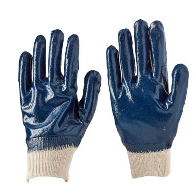 China Protective Hand Knit Gloves Wholesale XINJIAN Blue Nitrile Gloves Oil Resistant Cement Industrial Work To Protect Safety Hand Gloves for sale