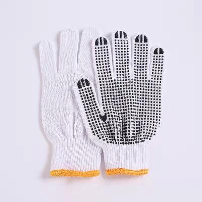 China Hot Sale Breathable Cheap XINJIAN Resistant Slip Resistant Cotton Knit Construction Gardening Fishing PVC Dotted Work Gloves for sale