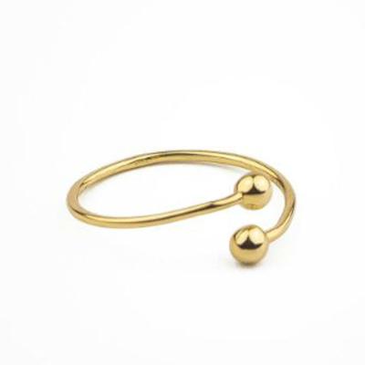 China High End Simple 18K Gold Lead Free Nickel Free Beads Cross Rings Stainless Steel Trendy Simple Gold Plated Jewelry for sale