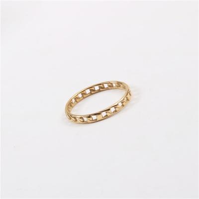 China High End Lead Free Nickel Free 18K PVD Gold Plated Chain Rings For Women Jewelr Stainless Steel Ring Gold 2021 for sale