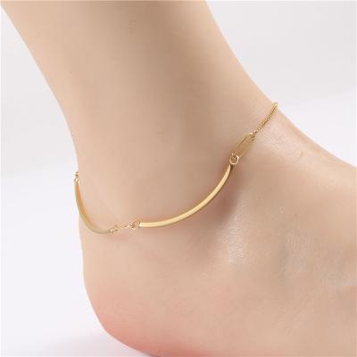 China Lead Free Nickel Free 18K C High End Gold Plated Bar Mixed Anklets Stainless Steel Jewelry for sale